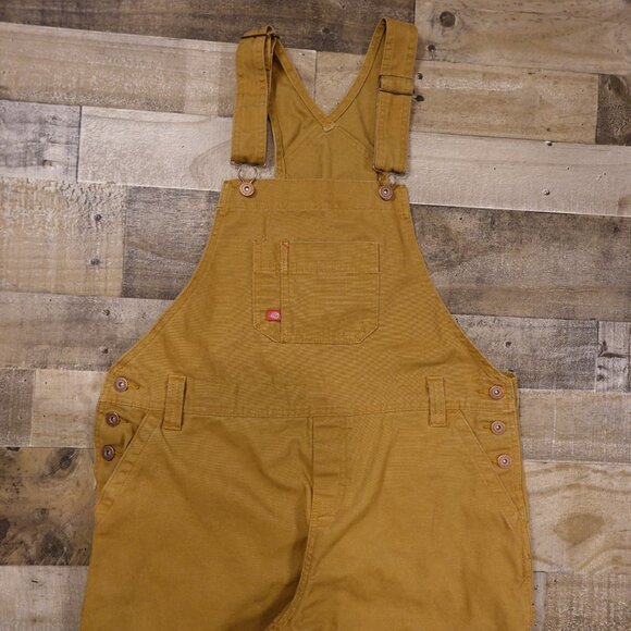 Dickies Duck Canvas Overalls Women’s Medium Brown Workwear Utility - Picture 2 of 13